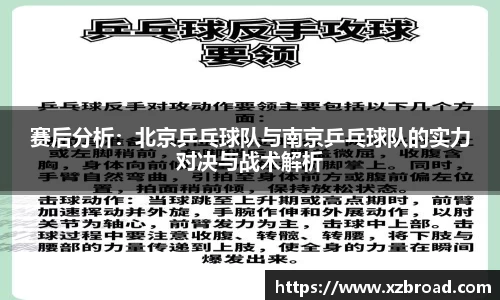 赛后分析：北京乒乓球队与南京乒乓球队的实力对决与战术解析